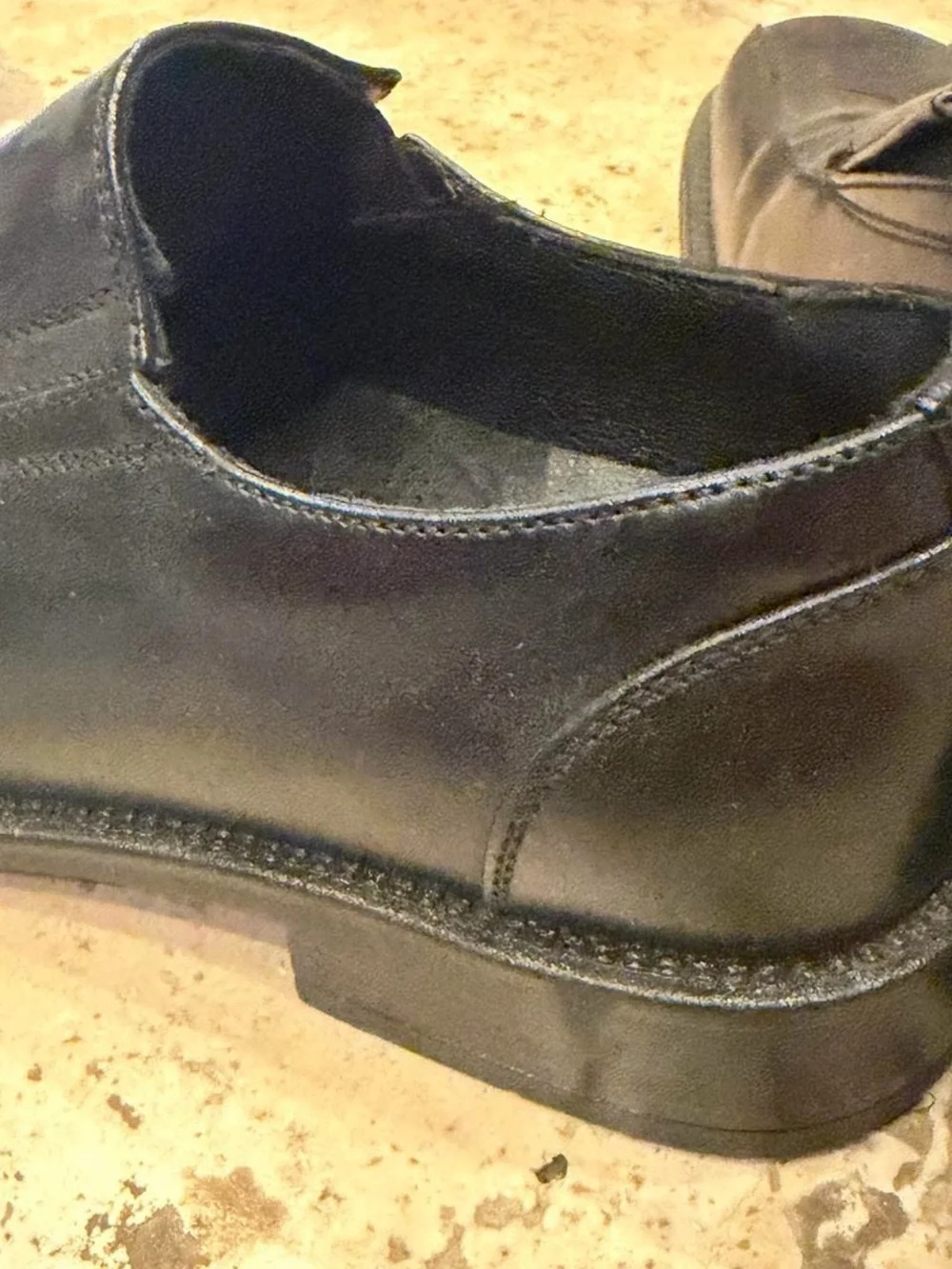 Classic Black Leather Slip-On Dress Shoes - Men